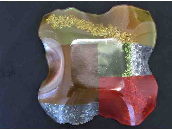 Stunning Handmade Fused Glass Square Dish