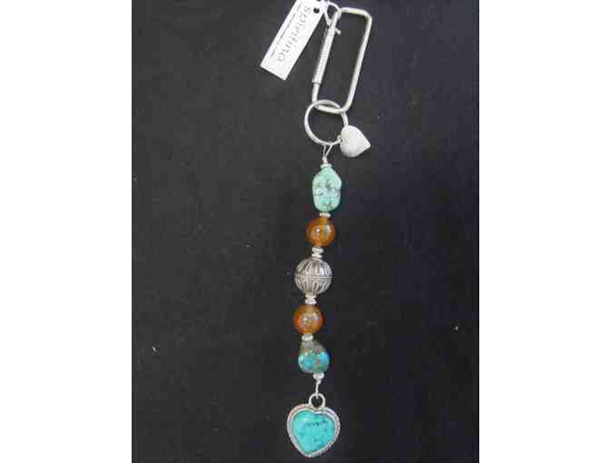 Handmade Turquoise Heart Key Chain