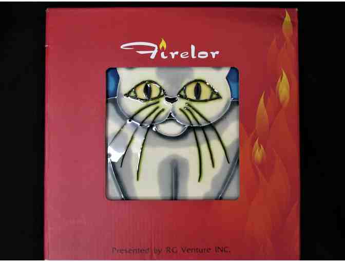 Firelor Blue Cat Tile Trivet