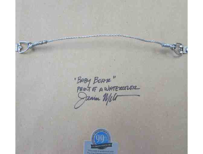 Framed Silk Embroidery Cats and Framed Watercolor Print