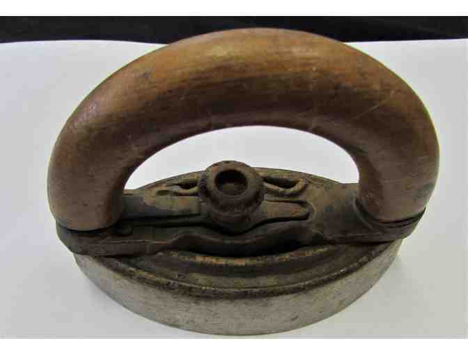 Antique Iron with Wooden Handle