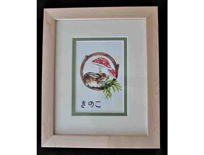 Framed Silk Embroidery Cats and Framed Watercolor Print