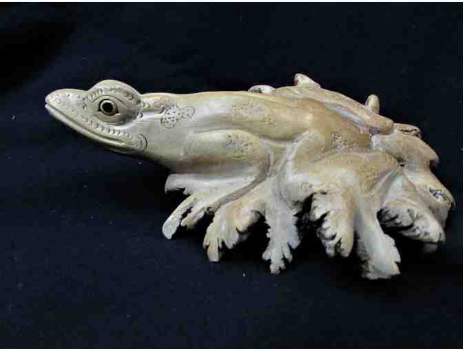 Hand-Carved Wooden Frog