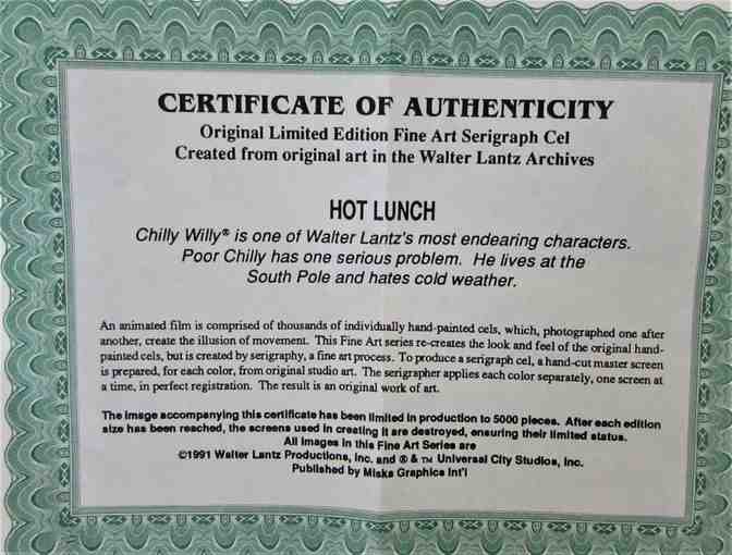 Set of 3 Walter Lantz Limited Edition Prints