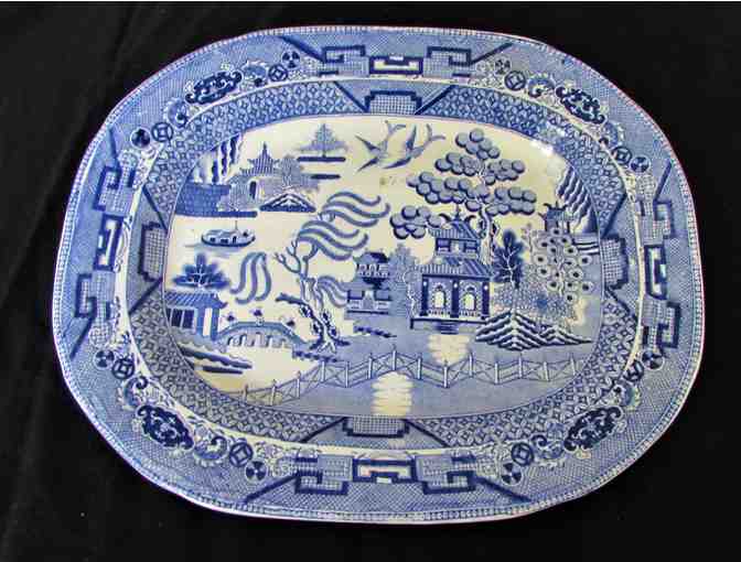 Staffordshire Antique Blue Willow Pattern Platter
