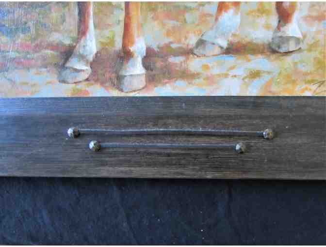 Framed Oil Painting 'The Buffalo Runner'