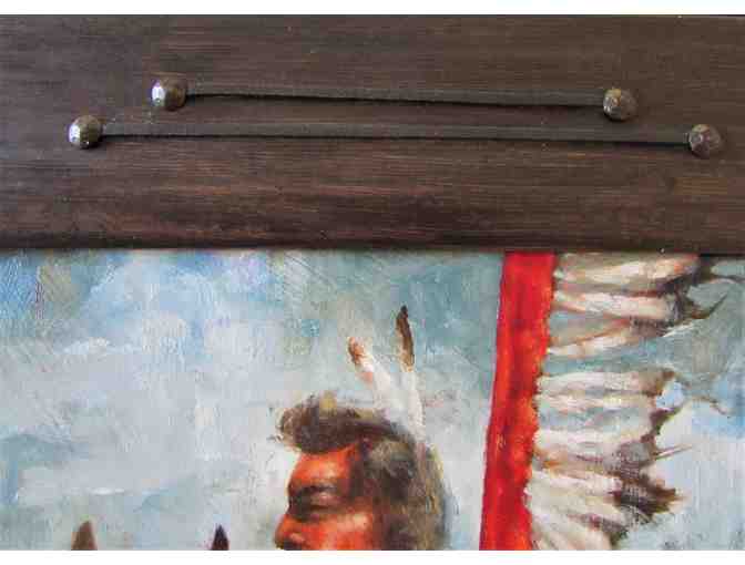 Framed Oil Painting 'The Buffalo Runner'