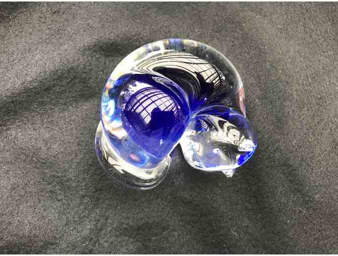 Sleeping Blue Glass Cat