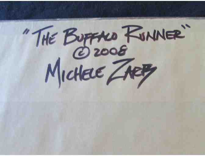 Framed Oil Painting 'The Buffalo Runner'