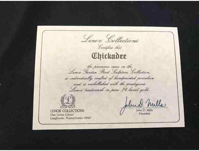 Black Capped Chickadee Created by Lenox