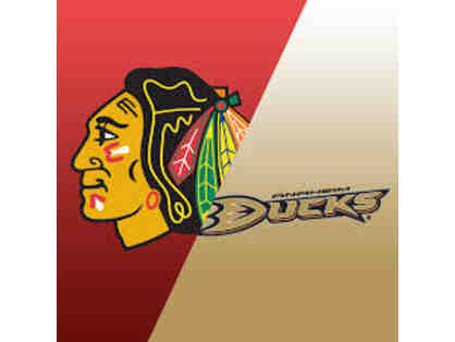 SECTION 121 ROW 15 CHICAGO BLACKHAWKS VS. ANAHEIM DUCKS - OCT 23 ANDREW SHAW SIGNED PUCK