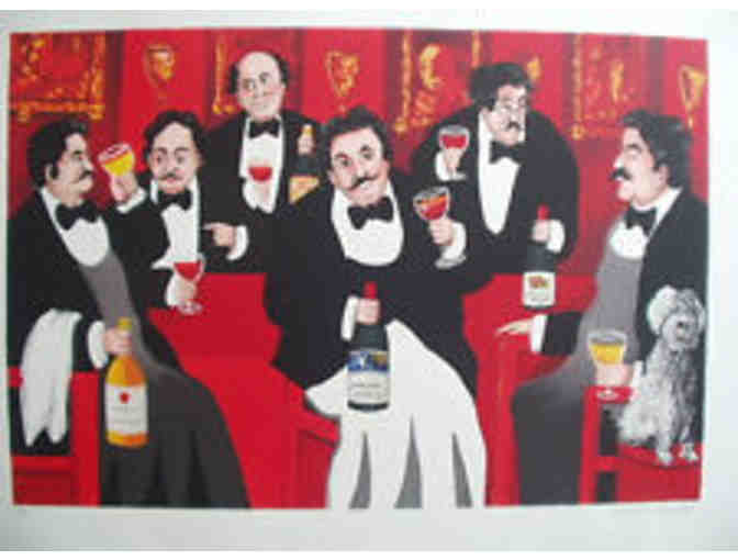 7031 - Guy Buffet, Rio Vista, Ca. - A Gathering of Connoisseurs, Framed Lithograph