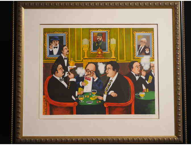 5157 - Guy Buffet Productions, Rio Vista CA - 'Poker Night at the Club' Framed Lithograph