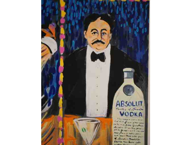 'Martini in Blue', Framed Serigraph, Guy Buffet Productions, Rio Vista CA