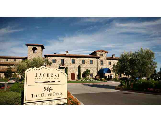 Tour & Tasting for 4, Cheese Plate, Wine Discount, Jacuzzi Family Vineyards, Sonoma, CA.