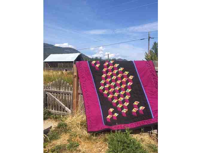 One of a kind Musical Tumbling Blocks Quilt