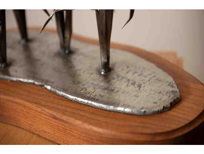 Metal pheasant sculpture by Jim Dolan