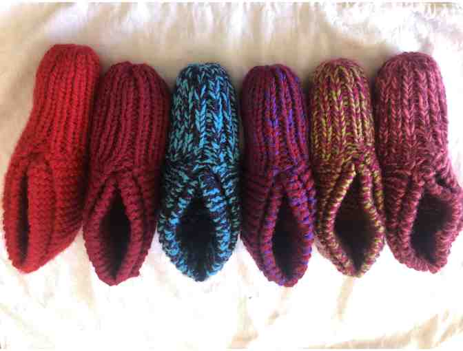 Hand Knit Slippers from Upcycled Yarn:  For Family Members & Guests