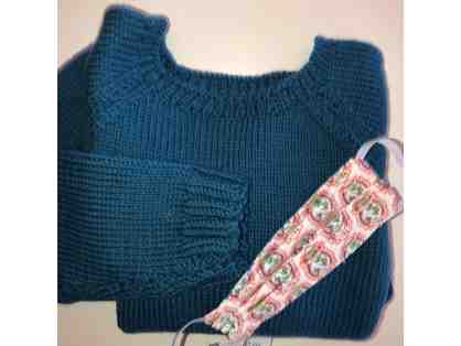 Hand Knit Sweater - Children's Size & One Child SIze Face Mask