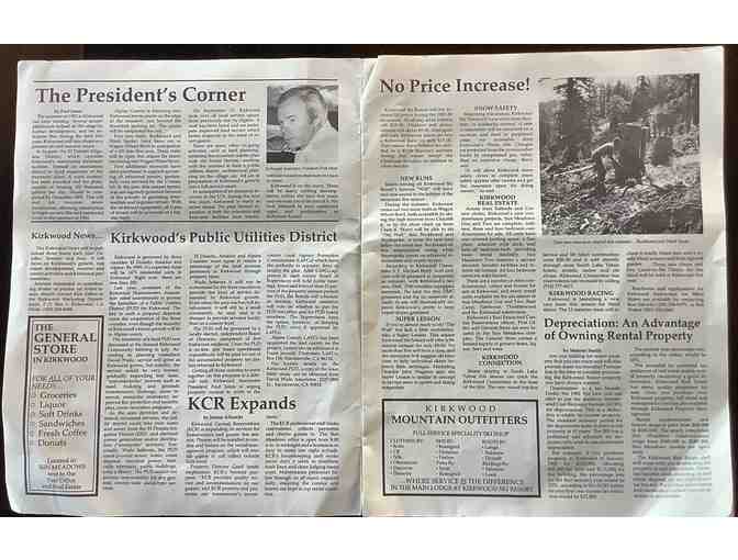 Kirkwood Memorabilia: 'Kirkwood News' from the Autumn 1982 Edition