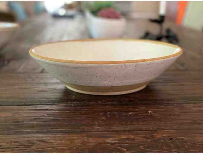 Hand thrown pottery bowls made from Sierra speckled clay and white glaze-Large