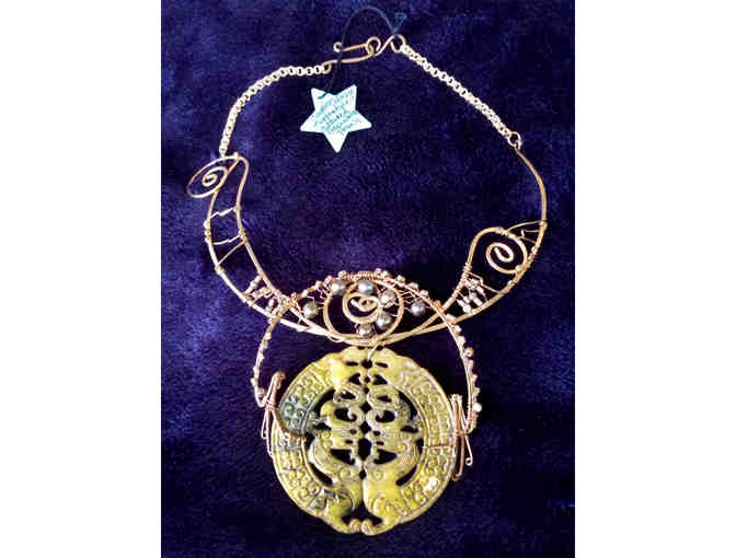 Wearable Art, Green Jade Serpentine Necklace