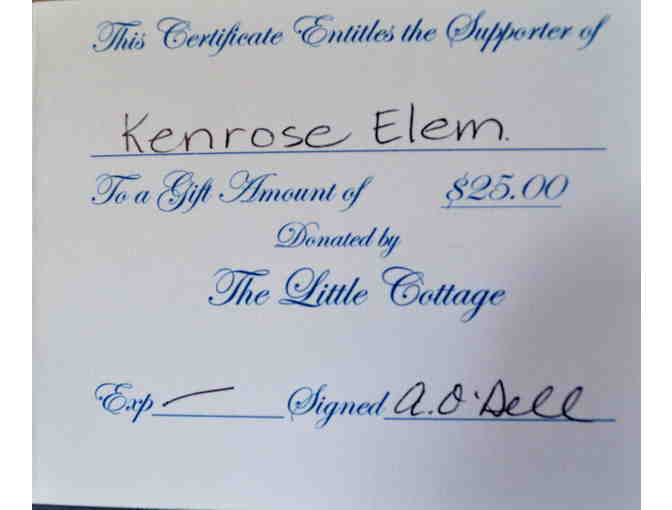 The Little Cottage $25 Gift Certificate