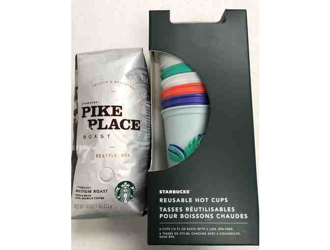 Starbucks Pike Place Roast and 6 Reusable Starbucks Hot Cups BPA Free