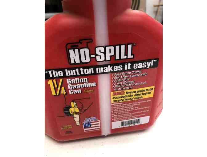 No Spill Push Button 1 1/4 gallon gasoline can