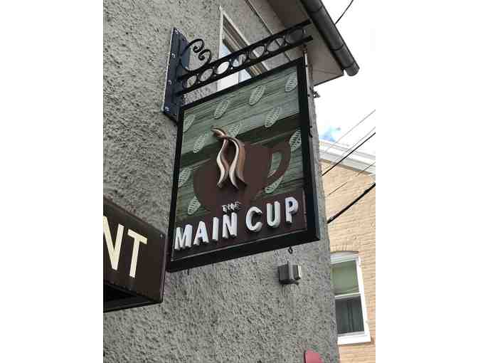 The Main Cup Restaurant: $25 Gift Card; Bag of Coffee and Coffee Mug