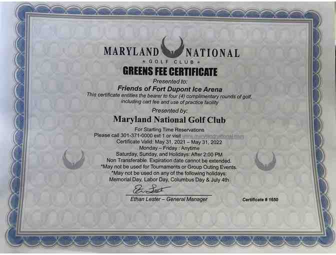 Maryland National Golf Club: Foursome or Four Complimentary Rounds