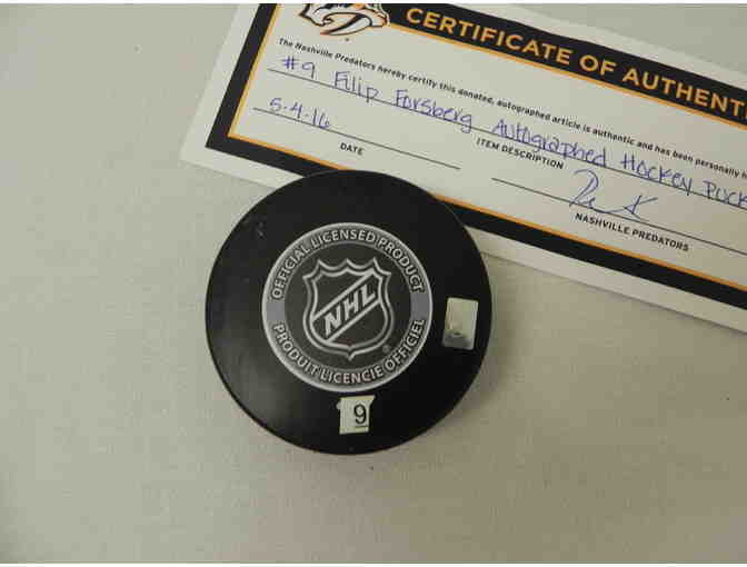 Nashville Predators NHL All Star Filip Forsberg Autographed Hockey Puck