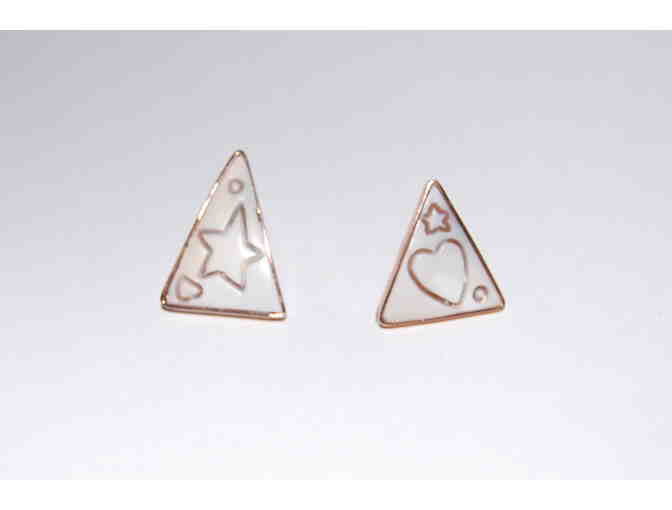 Boris Litwin Jeweler - Cameo Vermeil Heart and Star Earrings