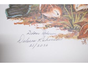 Vintage Print - Signed by Dolores Roberson; Bobwhite Quail