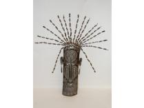 Haitian Ethnic Metal Mask Wall Hanging