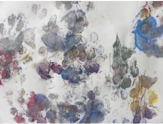 'A Dog's Life' Painting by 'Cleo', 'Cruella' and 'Bakari', African Painted Dogs