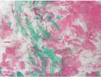 'Friends in High Places' Painting by 'Zarina', African Lion, and 'David', Hamadryas Baboon