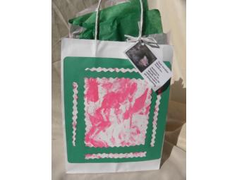 3 Gift Bags decorated by 'David' Hamadryas Baboon and 'Bo' Chimpanzee
