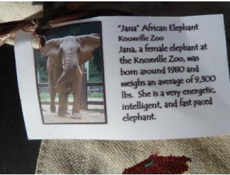 Medium Tote Bag decorated by 'Jana' African Elephant