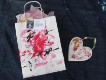 Gift Set: Ceramic Heart by Meerkat Mob, and Gift Bag by "Lu" Chimpanzee