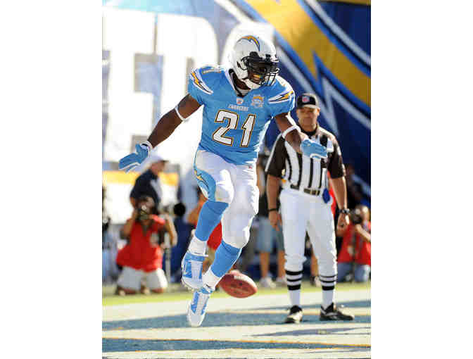 LADAINIAN TOMLINSON AUTOGRAPHED SAN DIEGO CHARGERS 31X31 CUSTOM FRAMED JERSEY