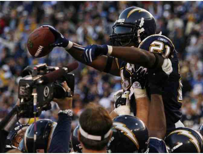 LADAINIAN TOMLINSON AUTOGRAPHED SAN DIEGO CHARGERS 31X31 CUSTOM FRAMED JERSEY