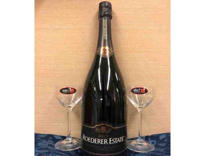 BUBBLES BASKET! - 6 BOTTLES + 2 RIEDEL GLASSES