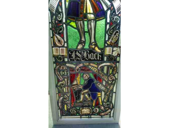 19th Century English Church Stained Glass Window- Bach