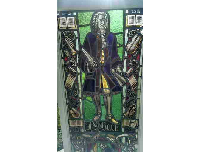 19th Century English Church Stained Glass Window- Bach