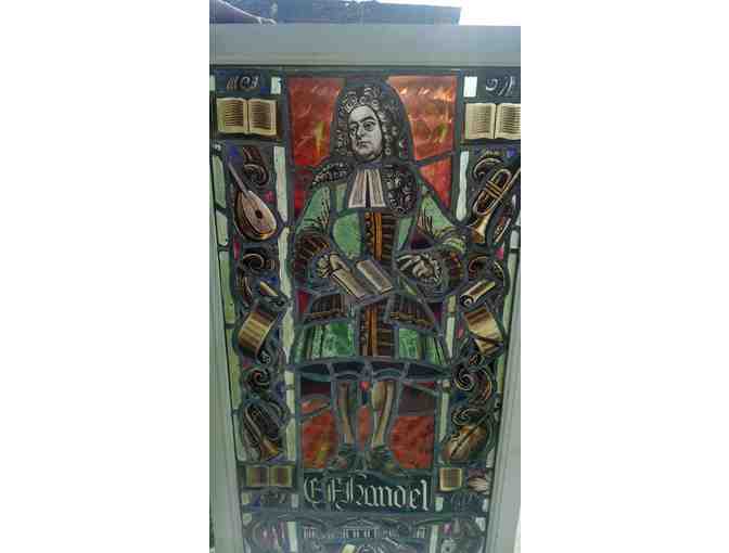 19th Century English Church Stained Glass Window- Handel