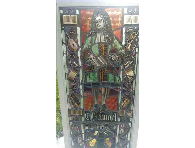 19th Century English Church Stained Glass Window- Handel