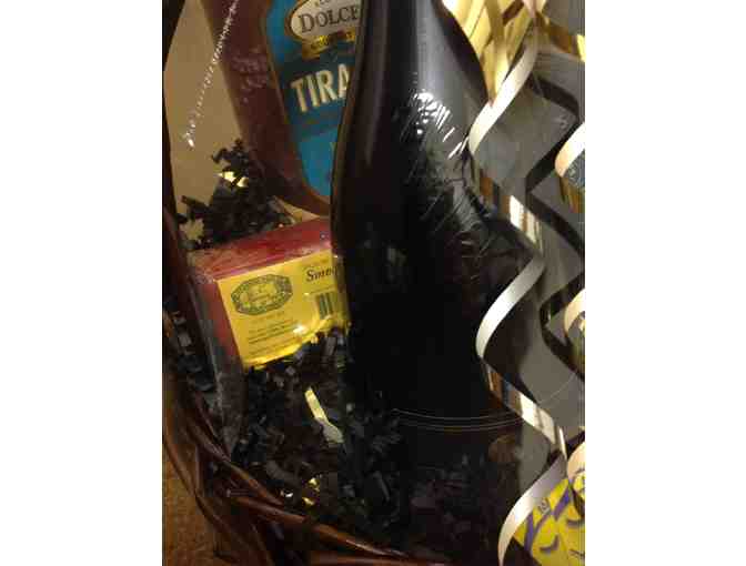 Hi-Time Wine Cellars Basket: Gift Cards, 2 Bottles of Wine & Assorted Culinary Treats