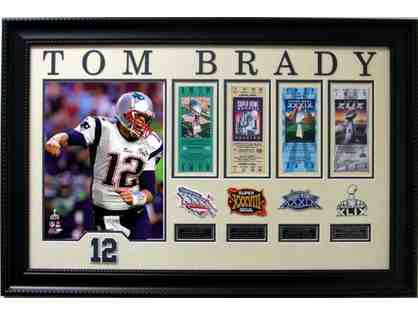 Tom Brady 4x Super Bowl Champion Collage with 4 Game Tickets