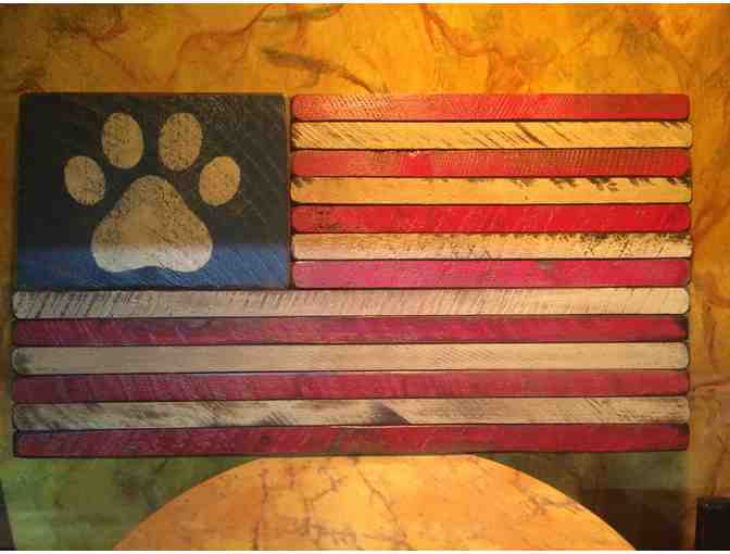 Rustic Marlin Designs- Flag With Pawprint